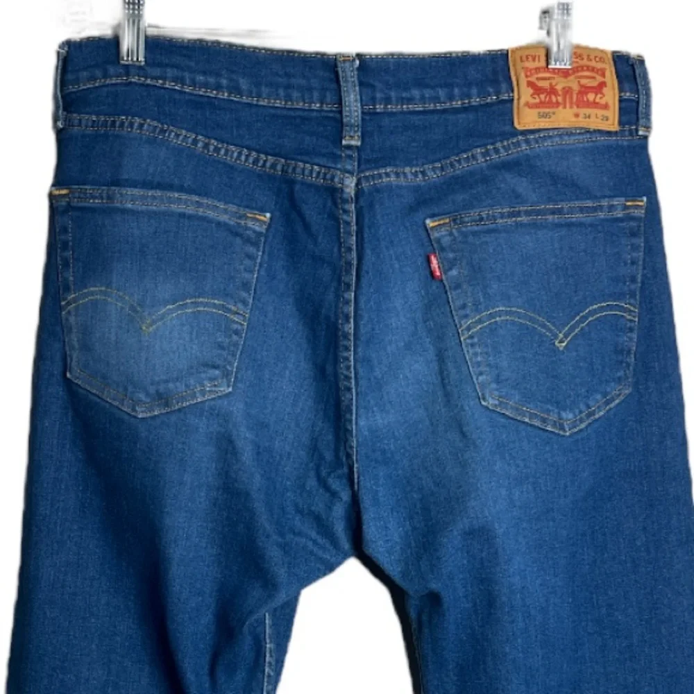 Levi's 505 Jeans Blue Medium‎ Wash Straight Leg Regular Fit Fading